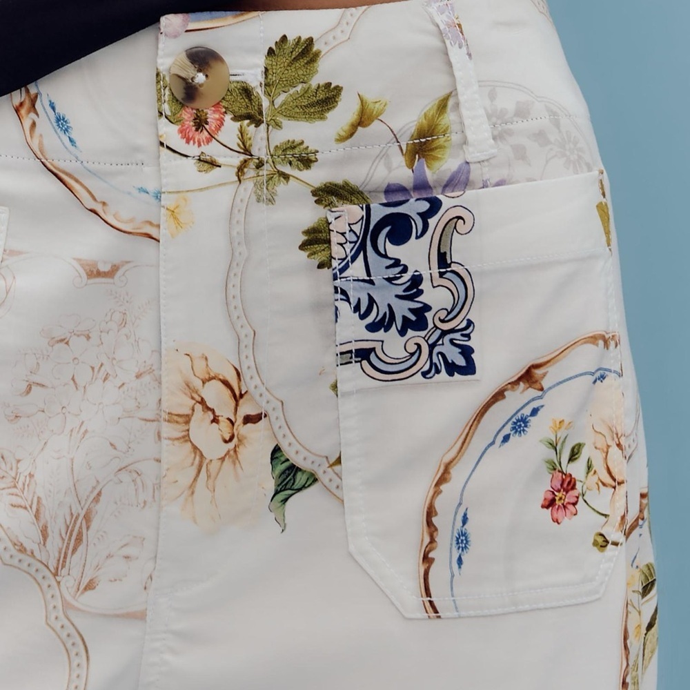 Anthropologie Maeve Colette Wide-Leg Tile Print Pants - Picture 3 of 15